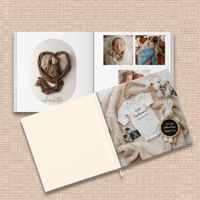 Neutral bunny themed baby photo book keepsake  (Creator Uploaded)
