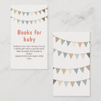 Neutral bunting books for baby insert card
