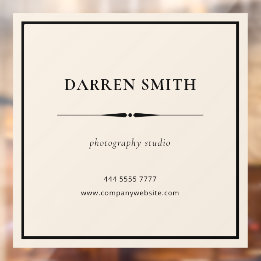 Neutral Business Office Name Frame Black