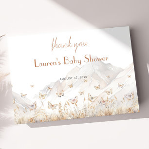 Neutral Butterfly Baby Shower Thank You Card