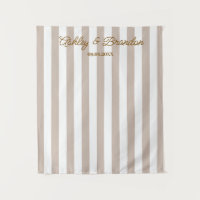 Neutral Cabana Stripe Personalised Wedding