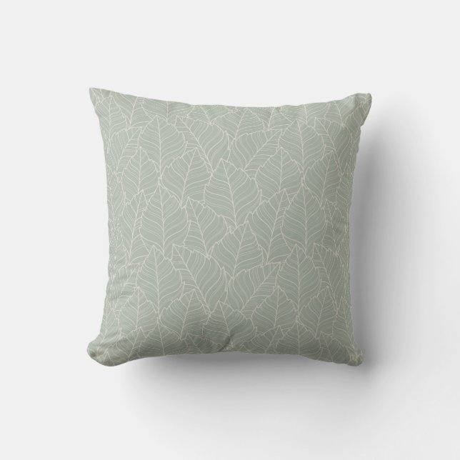 Neutral calming leaves cushion (Front)