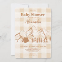 Neutral Camping Baby Shower Invitation