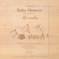 Neutral Camping Baby Shower Invitation