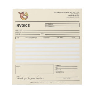 Neutral Catering Invoice / Receipt Notepad