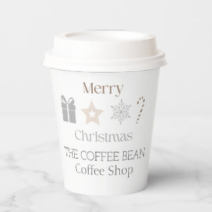 Neutral Christmas Coffee Shop Winter Café Paper Cups