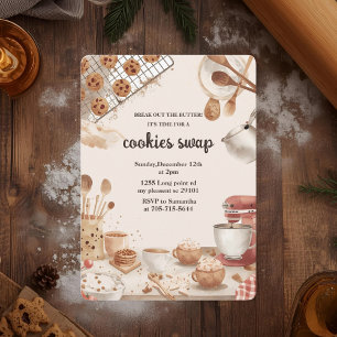 “Neutral Christmas Cookie Swap Invitation