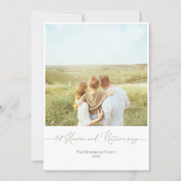 Neutral Christmas Holiday Card Custom Family Photo
