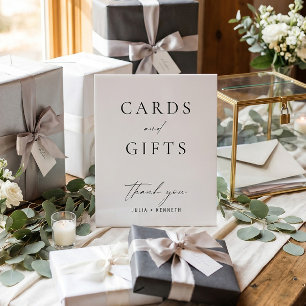 Neutral Classic Black and White Cards and Gifts Pedestal Sign