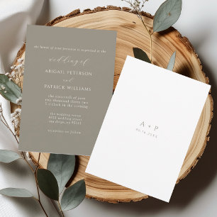 Neutral Classic Minimal Wedding Invitation