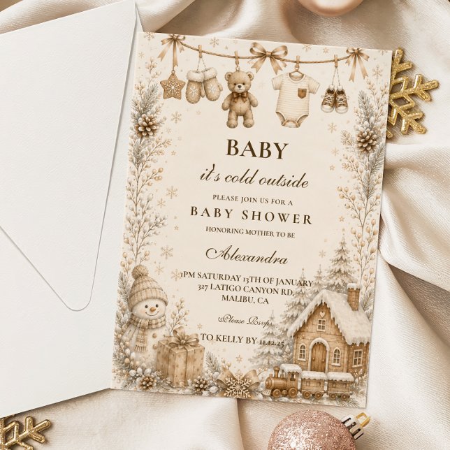 Neutral Clothesline Baby Shower Invitation (Creator Uploaded)
