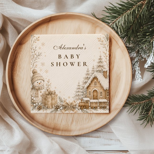 Neutral Clothesline Baby Shower Napkin (Creator Uploaded)