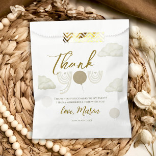 Neutral Cloud Boho Mr Onederful Thank You Party Favour Bags