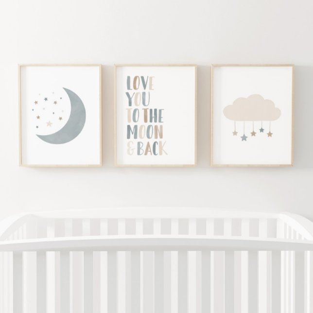 Neutral Cloud Moon Sun Boy Nursery Decor (Creator Uploaded)