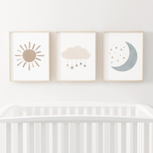 Neutral Cloud Moon Sun Boy Nursery Decor (Creator Uploaded)
