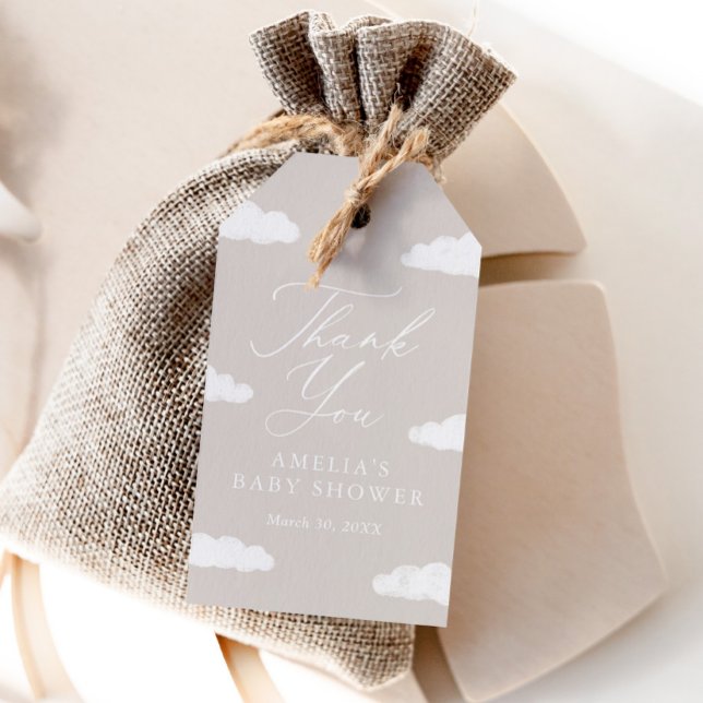 Neutral Cloud Nine Baby Shower Favour Tag (Creator Uploaded)
