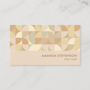 Neutral color geometric pattern business card