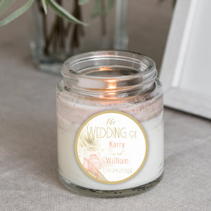 Neutral Colors Elegant Wedding Classic Round Sticker