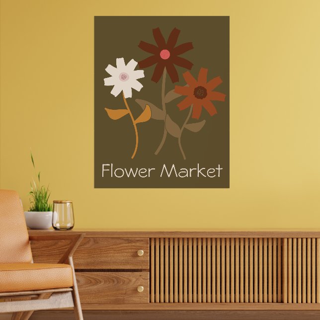 Neutral Colour Daisy Poster (Living Room 2)