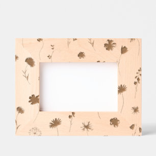 Neutral Colour Floral Wood Etched Frames