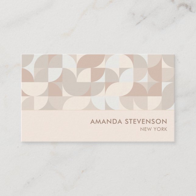 Neutral colour geometric pattern II Business Card (Front)
