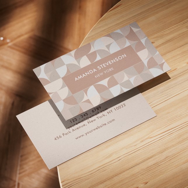 Neutral colour geometric pattern II Business Card (Creator Uploaded)