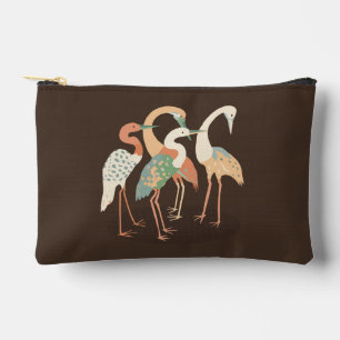 Neutral Colour Pop Art Cranes Accessory Pouch