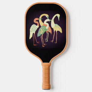 Neutral Colour Pop Art Cranes Pickleball Paddle