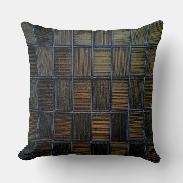 Neutral Coloured Block Corduroy Look Cushion (Front)