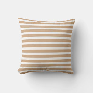 Neutral Colours Coffee and Cream Striped Cushion