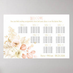Neutral Colours Elegant Wedding Seating Chart