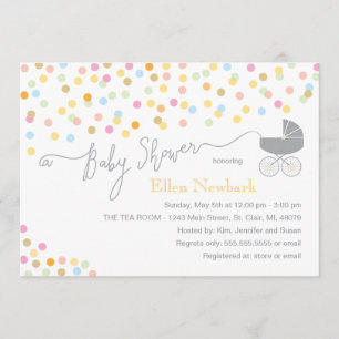 Neutral Confetti   Baby Shower Invitations
