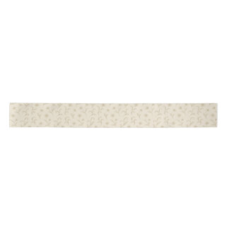 Neutral Cream Dainty Flower Botanical Print Satin Ribbon