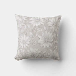 Neutral Cream Elegant Floral Cushion