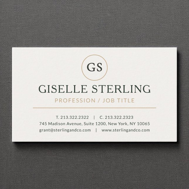 Neutral Cream Gold Luxury Minimalist Professional  Business Card (Creator Uploaded)