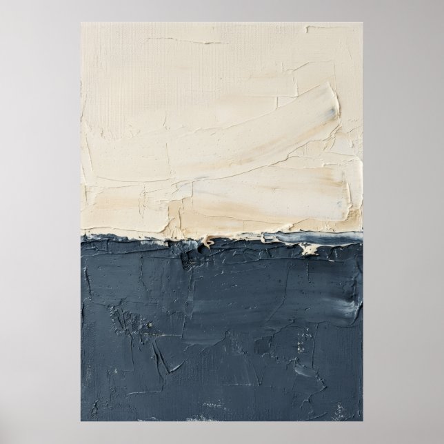 Neutral Cream Impasto Textured Plaster Abstract Mi Poster (Front)