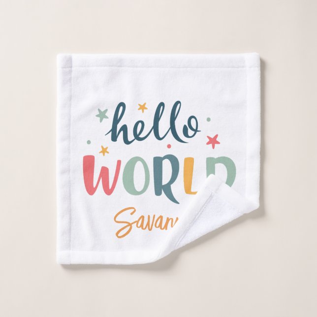 Neutral Custom Name Baby Shower baby  Wash Cloth (Wash Cloth)