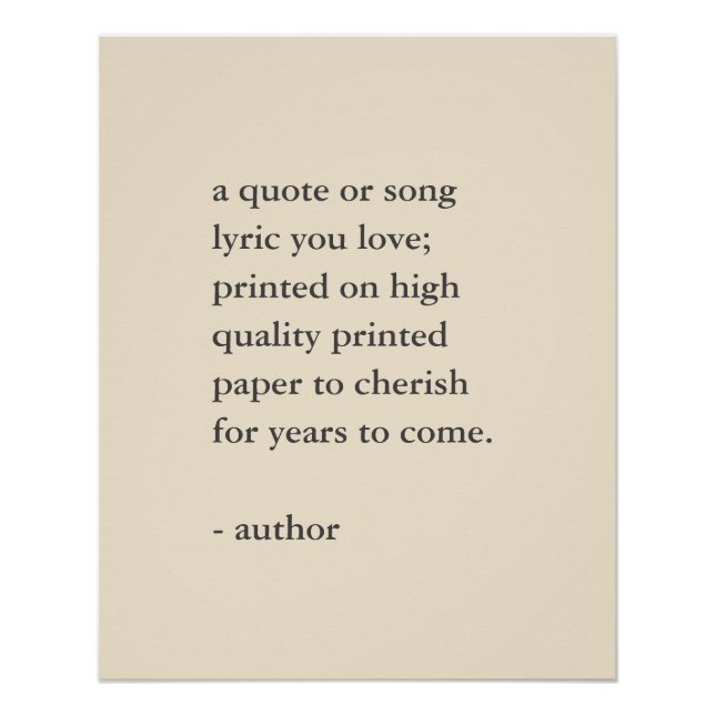 Neutral Custom Quote Print (Front)