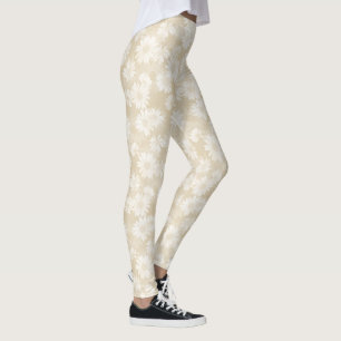 Neutral Daisies Leggings