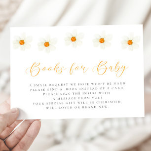 Neutral Daisy Baby Shower Books for Baby Card