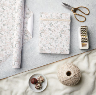 Neutral Daisy Bloom with Rustic Countryside Feel Wrapping Paper