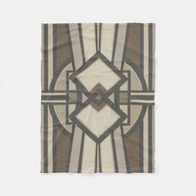 Neutral Deco Panel I Fleece Blanket (Front)