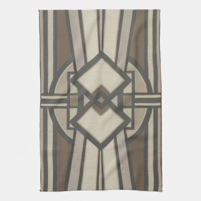 Neutral Deco Panel I Tea Towel (Vertical)