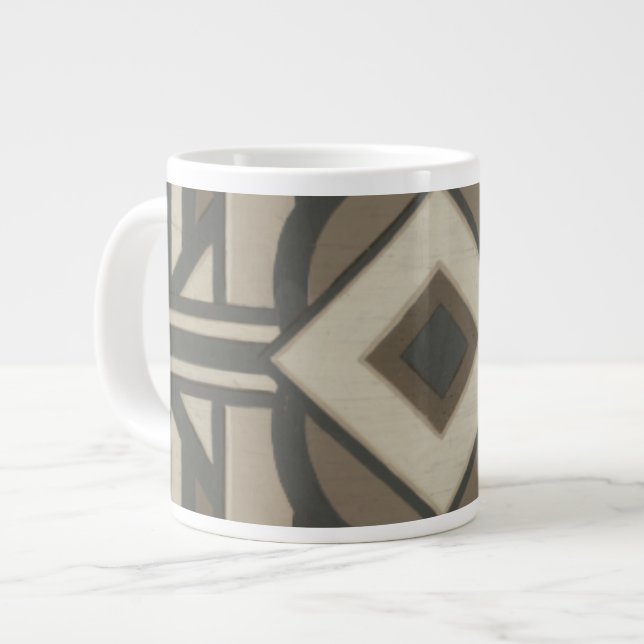 Neutral Deco Panel II Large Coffee Mug (Front Left)