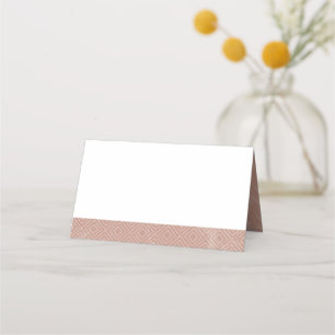 Neutral Desert Rose Pink Marble Tent Place Card