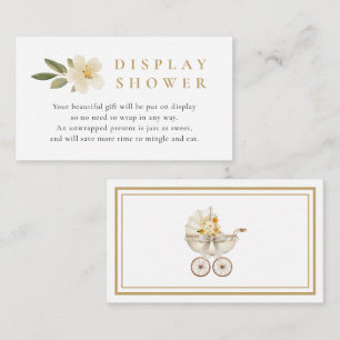 Neutral Display Shower Card Ivory & Golden Floral