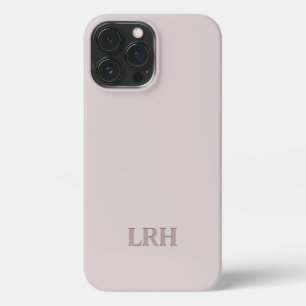 Neutral Double Layer Minimalist Initial Monogram  iPhone 13 Pro Max Case