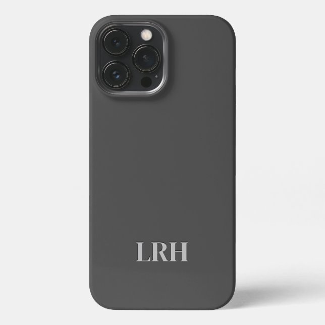 Neutral Double Layer Minimalist Initial Monogram iPhone Case (Back)