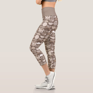Neutral Earth Brown Nordic Scandinavian  Capri Leggings