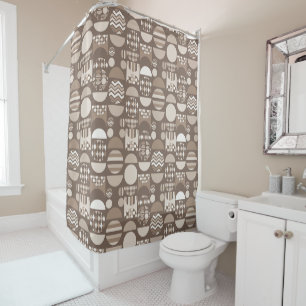Neutral Earth Brown Nordic Scandinavian  Shower Curtain